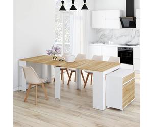 TABLE BUFFET EXT 14P BOIS/BL