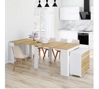 TABLE BUFFET EXT 14P BOIS/BL
