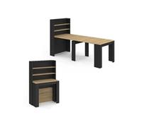 IDMarket Table buffet haut extensible Orlando 8 personnes 235 cm bois et noir