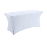 Table buffet pliante pour réception 180cm avec nappe housse blanche - Oviala