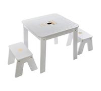 Table bureau avec tabourets enfant Douceur - L. 57 x H. 51 cm - Blanc