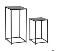 Atmosphera Tables à café Gota métal noir H 74 cm - Lot de 2