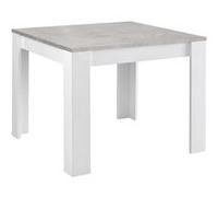 Table Carrée 100cm Laquée Blanc Brillant et Gris Marbré - DENAE - ALTOBUY Gris G
