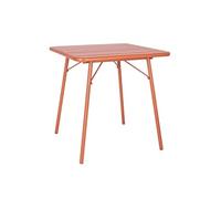 Table Carrée à Lattes en Acier Couleur Terracotta - Bolero