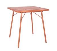 Table Carrée à Lattes en Acier Couleur Terracotta Bolero 1 G