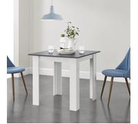 Table Carrée Algermissen pour 4 Personnes 80 x 80 x 76 cm Blanc Gris Foncé