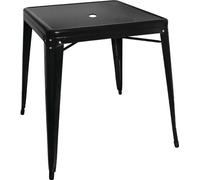 Table carrée bistro en acier noir - 660 mm