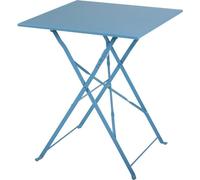 Table carrée Bolero en acier, style trottoir, Perth, bleu azur, 600 x 600 x 710 mm