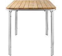 Table carrée Bolero en bois de frêne, 4 pieds, 70 cm