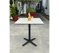 DCB Garden Table carrée de jardin – Acier et plateau HPL