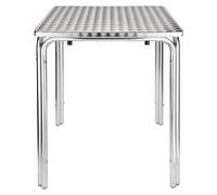 Table de bistrot carrée Bolero en acier inoxydable, 4 pieds, 60 cm