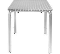 Table de bistrot carrée Bolero en acier inoxydable, 4 pieds, 60 cm