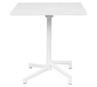 Table carrée pliable et escamotable 70 x 70 cm pour l'extérieur et le jardin, peu encombrante, avec structure et plateau en acier Freddy - Blanc