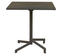 Table carrée pliable et repliable d'extérieur pour jardin, 70 x 70 cm, peu encombrante, avec structure et plateau en acier Freddy - Taupe