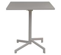 Table carrée pliable et repliable d'extérieur pour le jardin, 70 x 70 cm, peu encombrante, avec structure et plateau en acier Freddy - Taupe