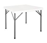 Bolero Table pliante carrée Y807 – HDPE 3 pieds – Cadre acier – 740×860×860 mm – Blanche