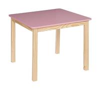Table carrée pour Enfant en Bois Rose et Naturel H 54.5 cm - Atmosphera
