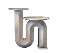 Table Centrale Moderne Table d'Appoint Table Basse Centrale, Petite Table d'accent Salon Chambre Balcon Bureau, Table de Chevet Moderne Décoration de Maison, Assemblage Simple pour Chambre (Blanc)