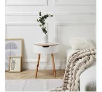 Table Coffre - HOME DECO FACTORY - Scandinave - Bicolore - Blanc et Beige