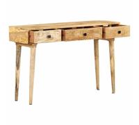 Table Console 115x35x76 cm Bois De Manguier Massif | Style rustique,table d'appoint,table d'entrée,table sous miroir,plateau robuste,tiroirs de rangement,salon,couloir