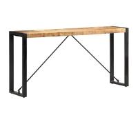 Table Console 150x35x76 cm Bois de Manguier Massif | Pieds en acier enduit de poudre noire,charme industriel,format étroit 35 cm de profondeur,bois dur dense
