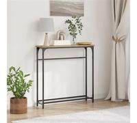vidaXL Table Console avec étagère Chêne Artisanal 75 x 19,5 x 75 cm, Console rectangulaire Industrielle, Table de Rangement compacte, Organiseur d'entrée Urbaine, Surface Moderne