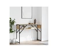 Table Console avec Etagère, Bout de Canapé avec Pieds, Table d'Appoint, Meuble de Salon Entrée, Industriel, Chêne Sonoma Bois d'Ingénierie