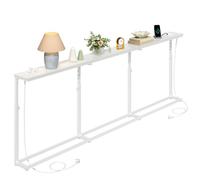 Table Console avec Multiprise - HOOBRO- Table d’Appoint de 220 cm -pour Entrée, Salon - Gain de Place-Blanc