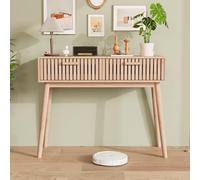 Table Console avec Rangement 100 × 35 × 80 cm ,Console Table avec 2 Tiroir Console Bois Massif Table D'appoint Buffet Console Entree avec Tiroir Table de Canapé pour EntréE,Salon,Salle à Manger,Chambr