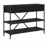 Table Console Avec Tiroir Chêne Noir 100 x 34,5 x 75 cm Bois | Meuble couloir étroit, rangement intégré, tiroirs faciles à ouvrir, étagères déco, bois d'ingénierie résistant aux rayures