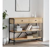 Table console avec tiroirs - vidaXL - Chêne sonoma - 100x34 5x75 cm - 2 tiroirs - 2 étagères - Cadre en acier
