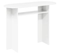 Table console blanche en bois - 100 x 39,5 x 75 cm - Table d'appoint étroite avec étagère - Pour couloir, salon, chambre à coucher, entrée - Design moderne