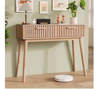 Table Console Bois, LUMINARIX, Table Console de Salon avec 2 Tiroir, Coiffeuse en Bois ,Table d'entrée ,100 x 35 x 80 cm
