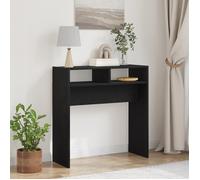 vidaXL Table Console Chêne Noir 78 x 30 x 80 cm Bois d'ingénierie, Table Console Élégante, Design Minimaliste, Salon Étroit, Meuble Chic pour Entrée, Décor Fonctionnel