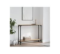 vidaXL Table console Table d'appoint 100x22,5x75 cm industriel avec rangement – Chêne Sonoma