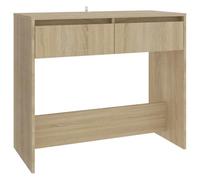 Table Console Chêne Sonoma 89x41x76,5 cm Bois d'Ingénierie | 2 tiroirs, dessus robuste, construction stable, couloir, entrée, salon, sous miroir, rangement