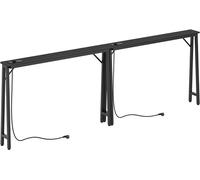 Table console de 15 cm de largeur, lot de 2, longues tables étroites pour couloir, tables d'entrée à placer derrière le canapé, avec station de recharge, structure métallique, pour entrée ou couloir,