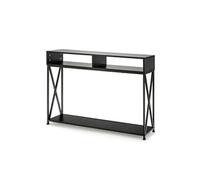 table console de style industriel 120 x 23 x 79 cm structure en acier meuble d'entrée anti-basculement noir
