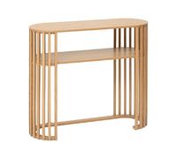 Table console décorative à lignes arrondies, coloris beige - Longueur 100 x Profondeur 35 x Hauteur 85 cm
