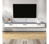 Table console d'entrée avec base en métal, étagère fine derrière le canapé, meuble TV mural suspendu - longue étagère TV avec porte rabattable, console de rangement élégante pour salon, meub