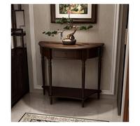 Table console d'entrée avec piètement en métal, table de couloir étroite avec étagère, petite table demi-lune, console en bois avec tiroir pour entrée, table basse semi-circulaire de style c