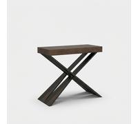 Table console d'entrée extensible couleur noyer 90x40-196cm Diago Small Noix