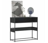 Table console d'entrée - vidaxl - Noir - 90x35x80 cm - Bois d'ingénierie - Métal - Capacité 70 kg - Style industriel