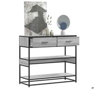 Table console d'entrée - vidaxl - Sonoma gris - 90x35x80 cm - Bois d'ingénierie - Métal - 60 kg capacité