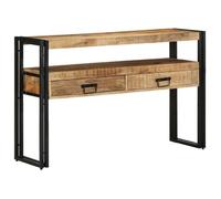 vidaXL Table Console Marron 120 x 33 x 75 cm Bois de Mangue Massif, Mobilier d'entrée, Table Console Moderne, Rangement Durable, Design Minimaliste pour Couloir, Accent Fonctionnel