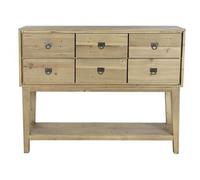 Table console en bois de pin coloris naturel - Longueur 140 x Profondeur 40 x hauteur 110 cm --