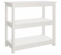 Table console en bois de pin - VIDAXL - Blanc - 80x40x74 cm - Bois massif - 3 étagères ouvertes - Montage facile