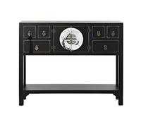 Table console en bois de sapin et MDF coloris noir - Longueur 95 x Profondeur 26 x hauteur 79 cm --