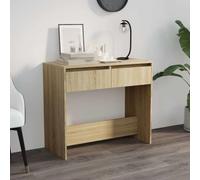 Table console en chêne Sonoma - 89 x 41 x 76,5 cm - En bois - Avec 2 | Plateau de table stable, deux tiroirs, polyvalent, s'adapte sous un miroir, surface facile d'entretien