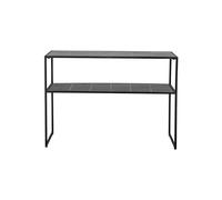 Table console en pierre et métal noir, avec rangement, 2 étagères, mosaïque céramique - Bloomingville, June - 110x35x80 cm
